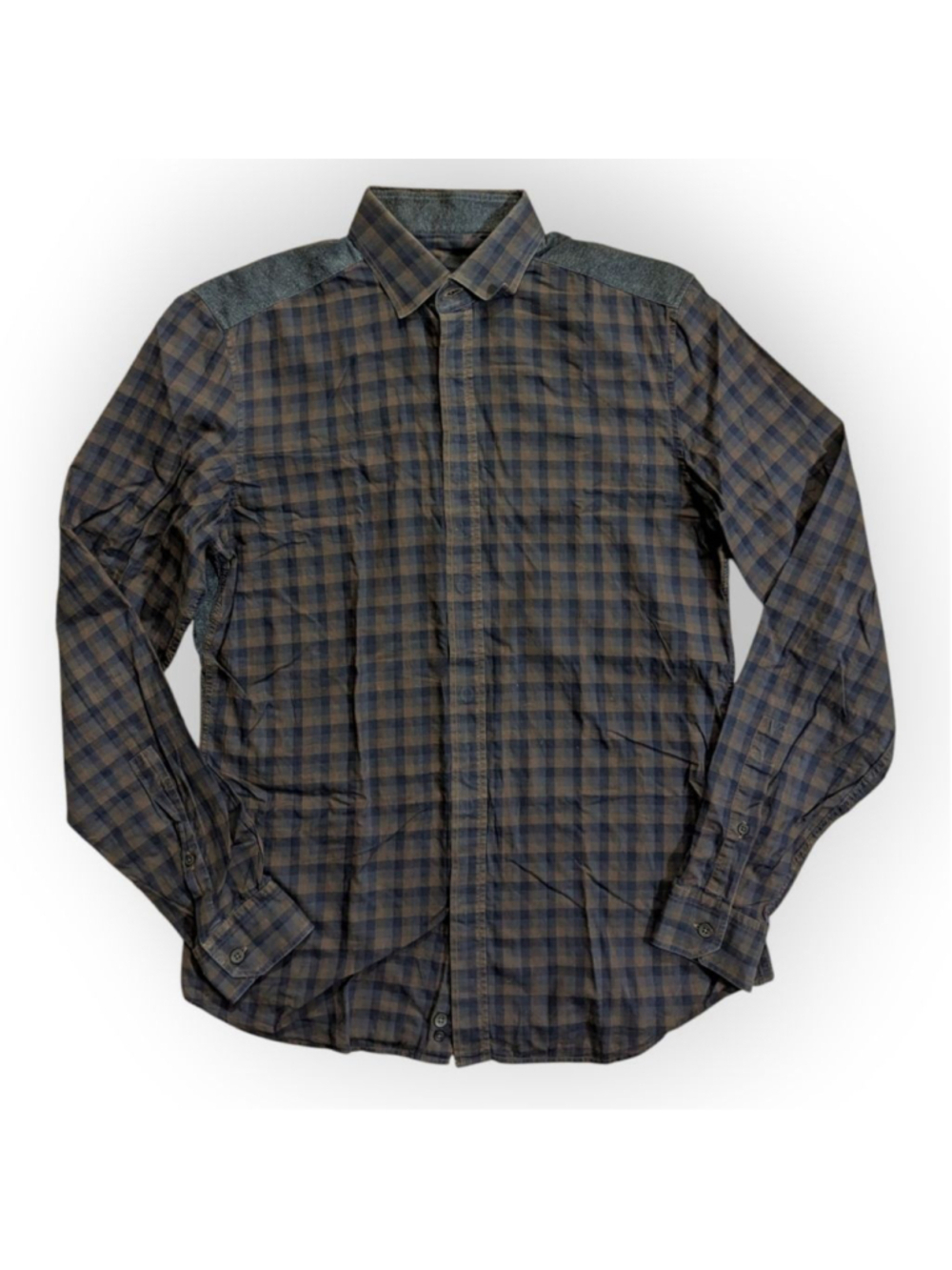 Z Zegna Plaid Button Down Shirt 15 38